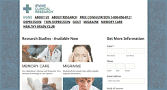 Desktop Screenshot of irvineclinical.com
